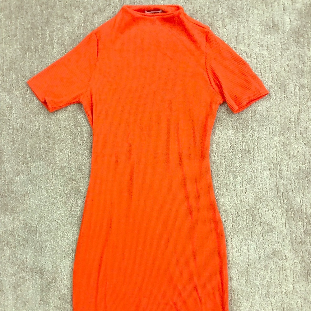 Form fitting orange dress